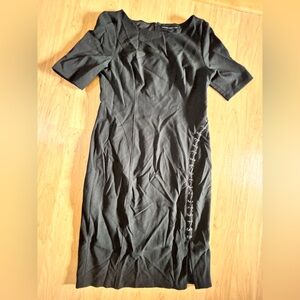 White House Black Market Black Dress with Lace Up Tie Accents Size 10